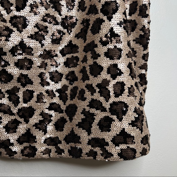 Banana Republic Sequin Leopard Print Mini Skirt NWT Size 14 - Picture 7 of 15
